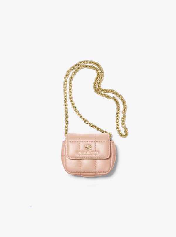 Damske Puzdro Na Mobil Michael Kors Quilted Leather Crossbody For Apple AirPods® Ruzove - Doplnky Michael Kors Outlet | JOCKN-2051